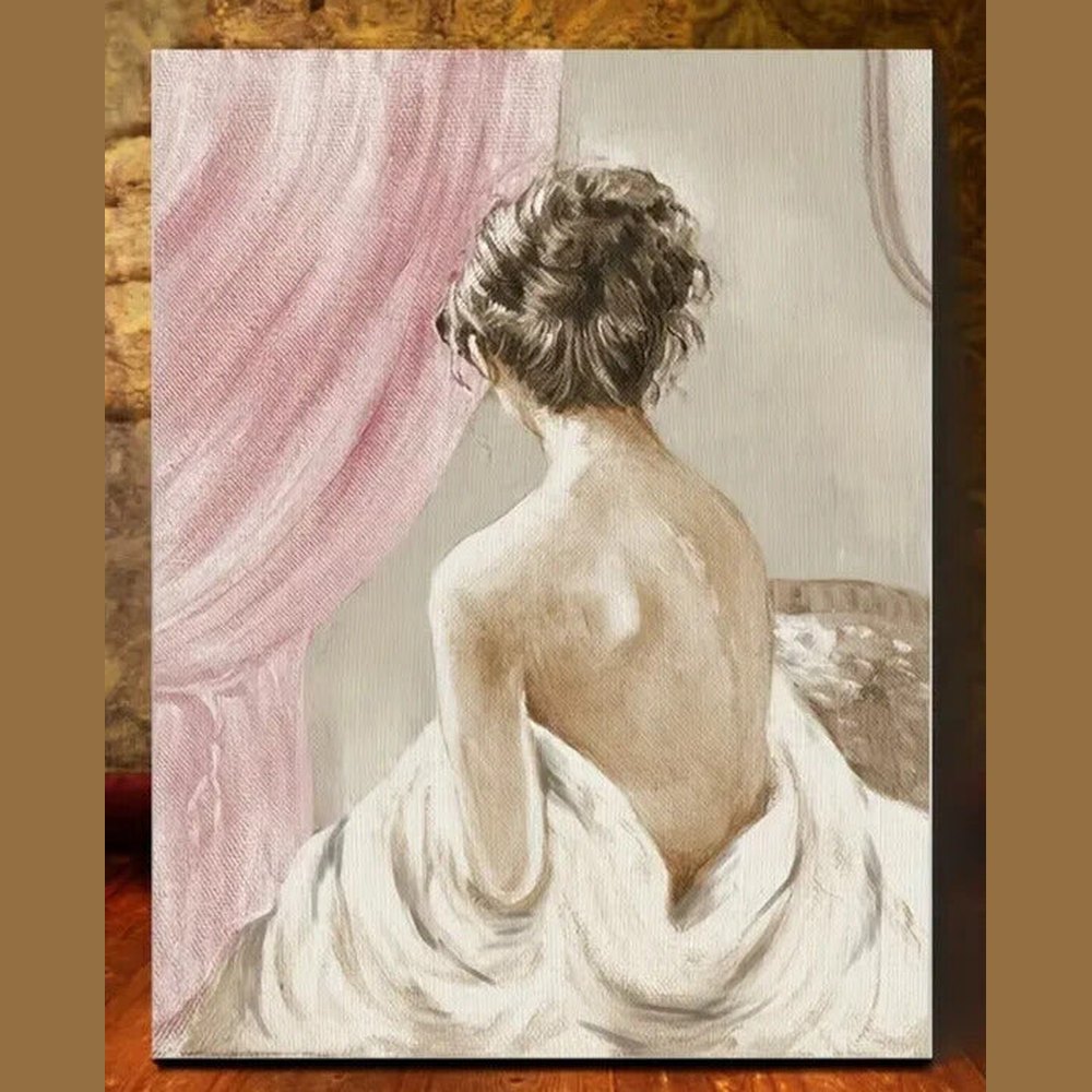 Gentle And Elegant Woman 11.8" x 15.7" Framed Canvas Wall Art NEW! Home & Garden:Home Décor:Posters & Prints Style Your Walls